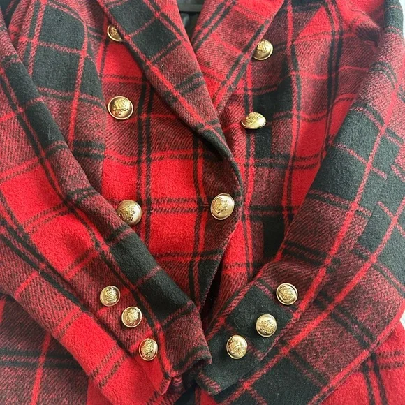 Lioness Red and Black Checkered Blazer - Picture 3 of 8